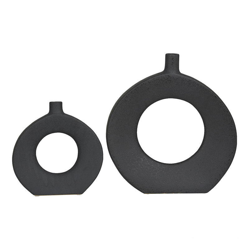 Jarrón Aro Oval Negro UA-1942 A/B