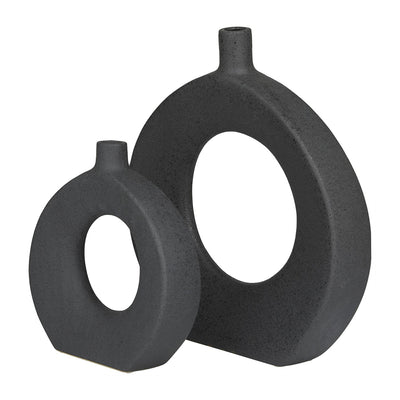 Jarrón Aro Oval Negro UA-1942 A/B