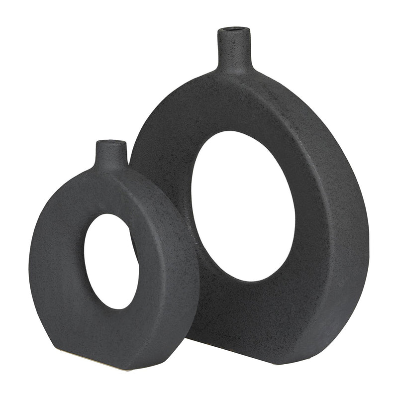 Jarrón Aro Oval Negro UA-1942 A/B