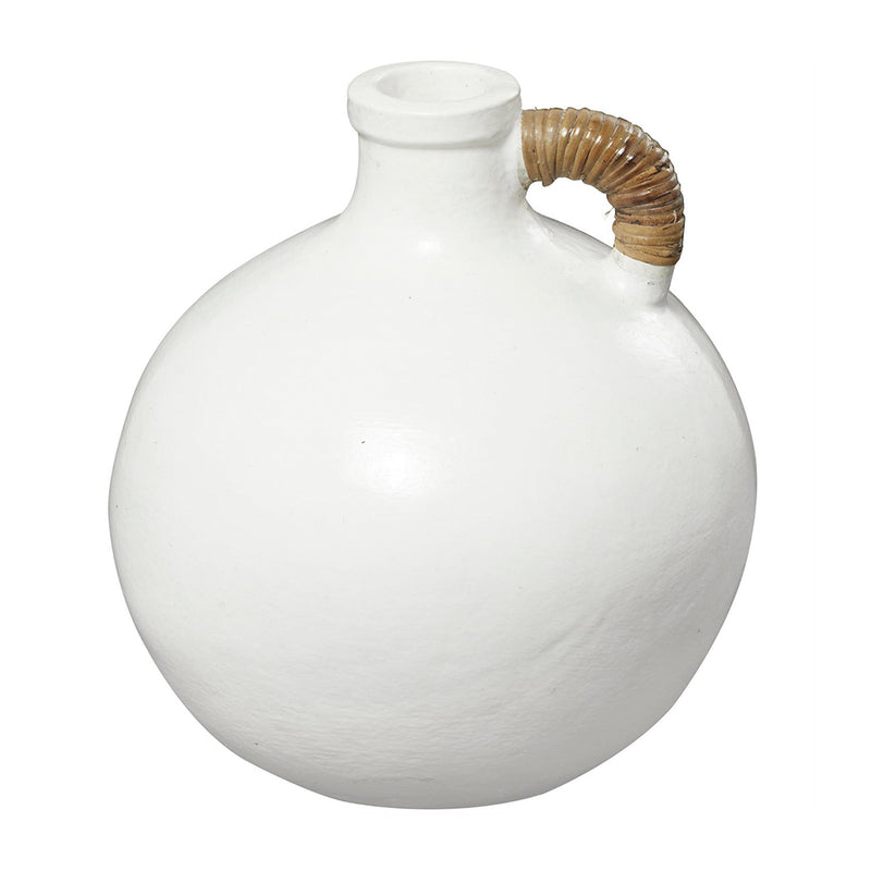 Jarrón Cerámica Blanco C/Asa Mediano UA-1955