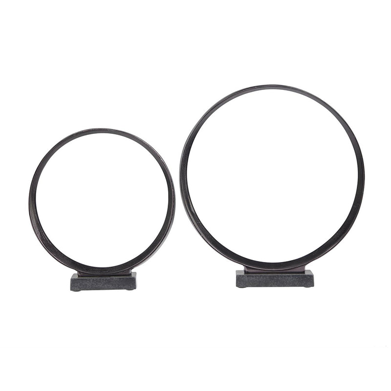 Set 2 Esculturas Anillo Negro UA-1978