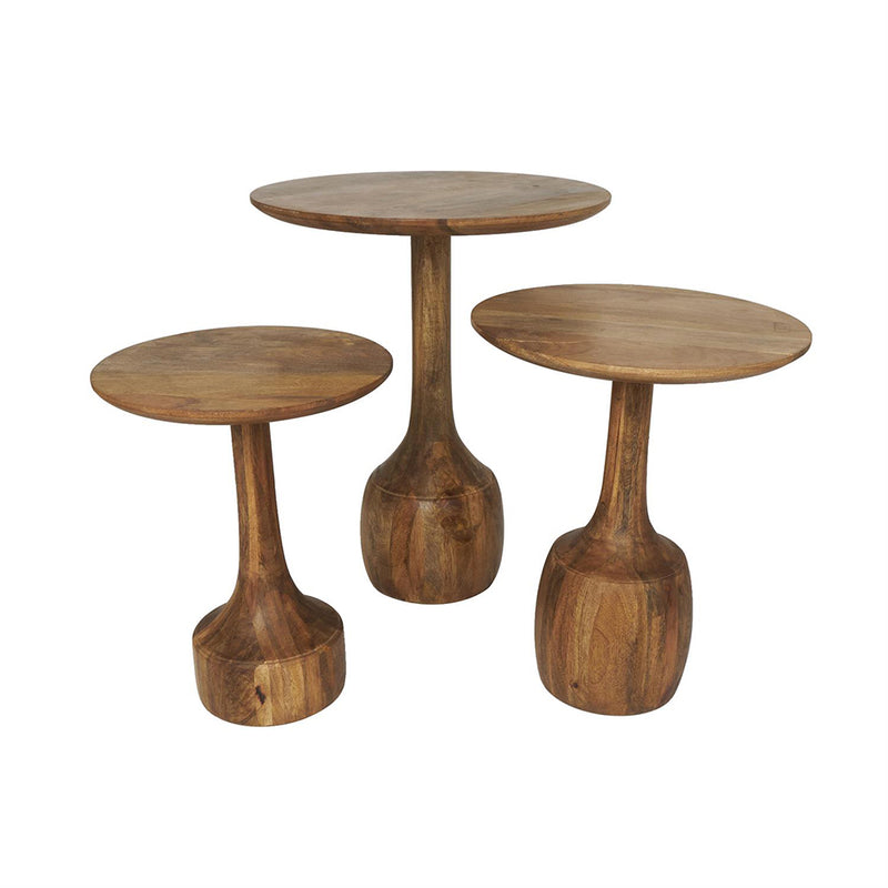 Set/3 Mesas Laterales Madera Mango UA-1984