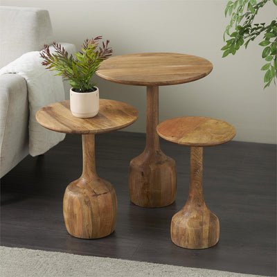 Set/3 Mesas Laterales Madera Mango UA-1984