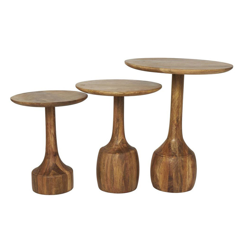 Set/3 Mesas Laterales Madera Mango UA-1984
