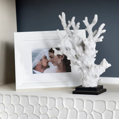 Escultura resina coral blanco