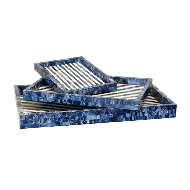Set 3 Charola Azul Rayas SF-718