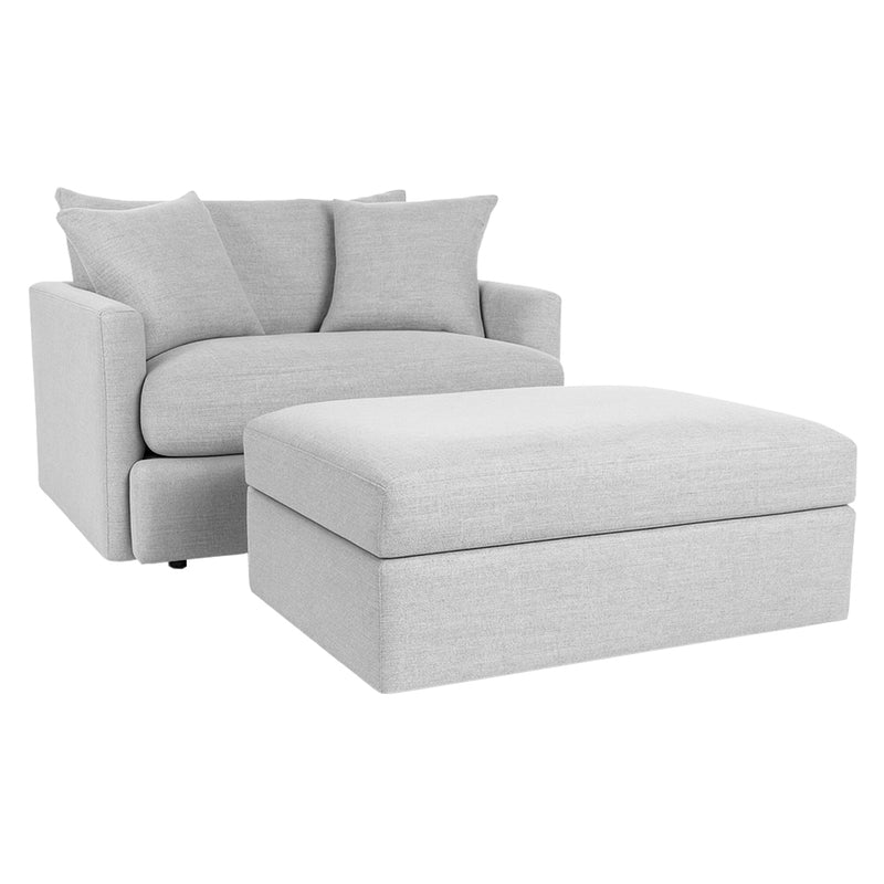 Sillón Moon con Taburete gris DF-26036