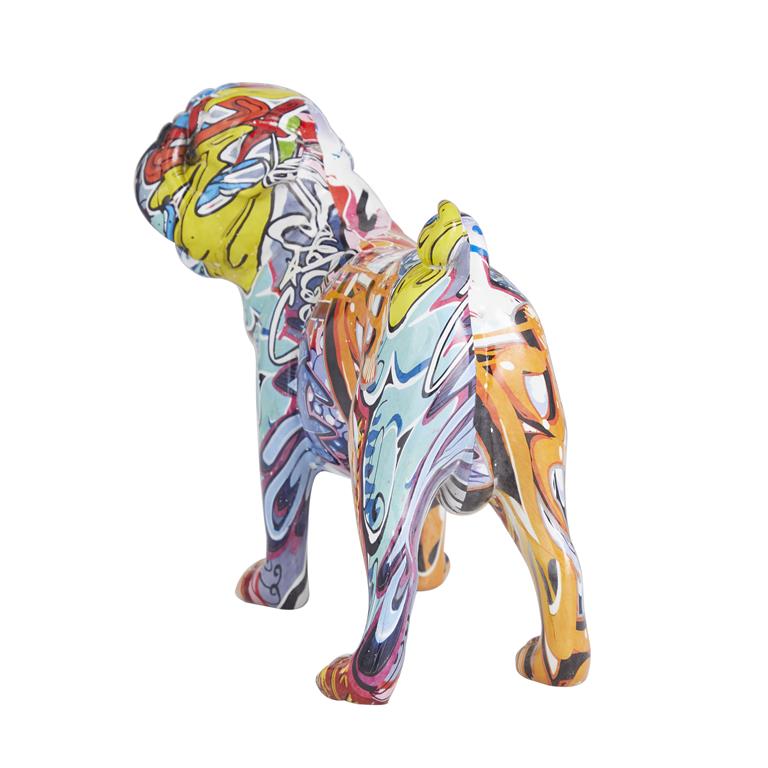 Escultura resina perro multicolor