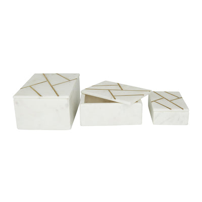 Set 3 Alhajero Mármol Líneas Doradas UA-1926