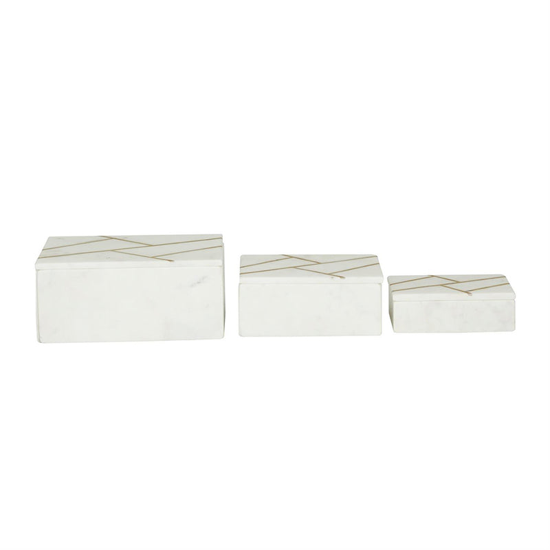 Set 3 Alhajero Mármol Líneas Doradas UA-1926