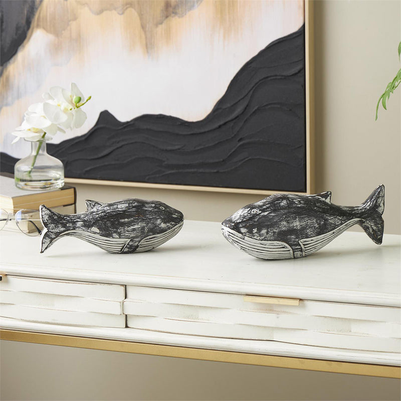 Set de 2 Escultura Ballena UA-2023