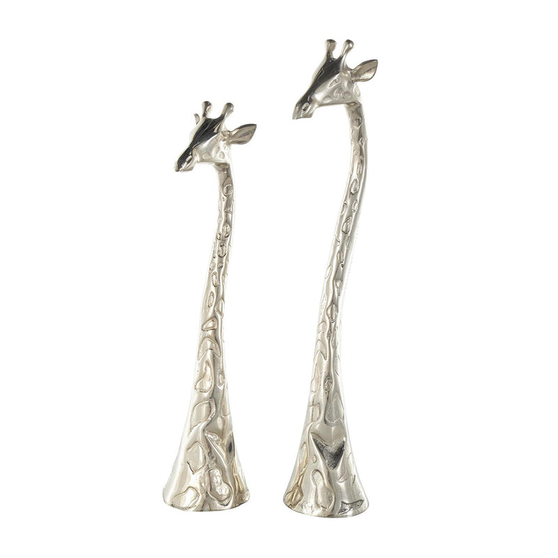 Set 2 Escultura Jirafa Plata UA-2032