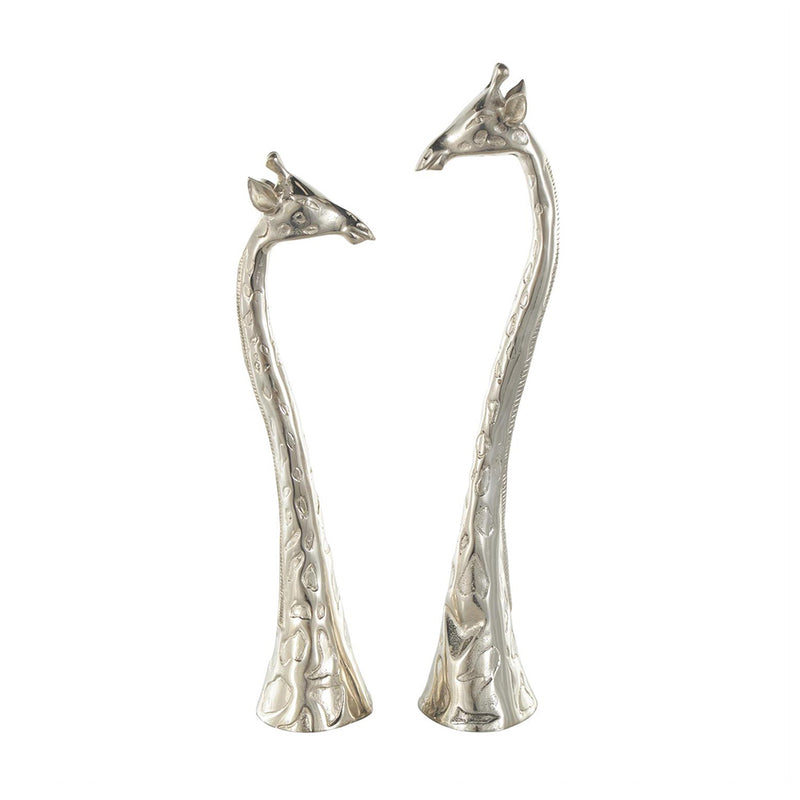 Set 2 Escultura Jirafa Plata UA-2032