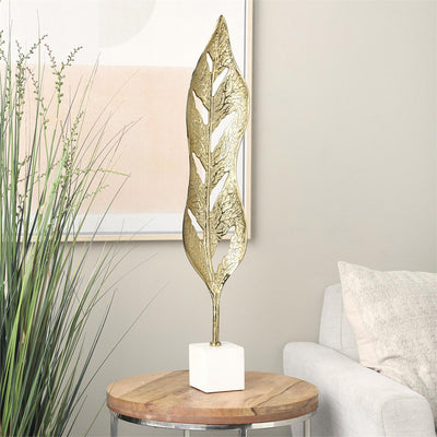 Escultura Hoja Dorada UA-2034