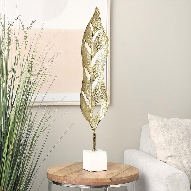 Escultura Hoja Dorada UA-2034
