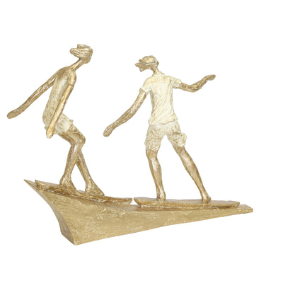 escultura de pareja surfeando