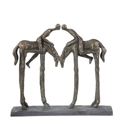 escultura de hombre y caballo