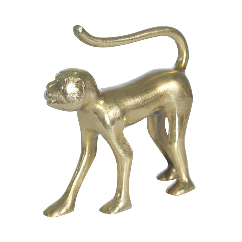 escultura de mono dorado