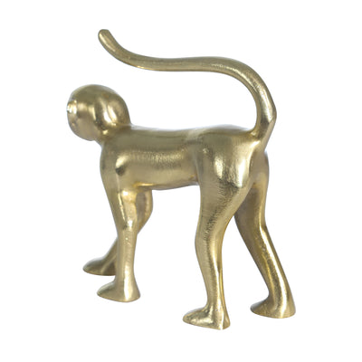 escultura de mono dorado