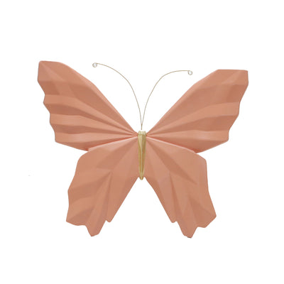  mariposa decorativa resina rosa dorada