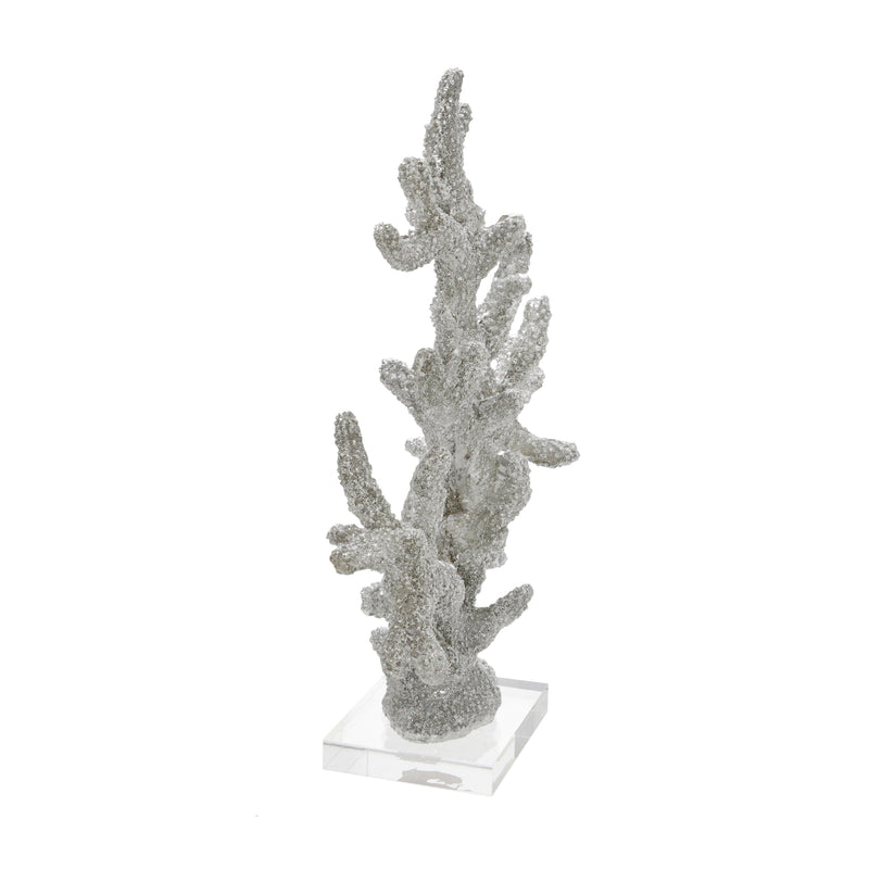 escultura de coral plateado