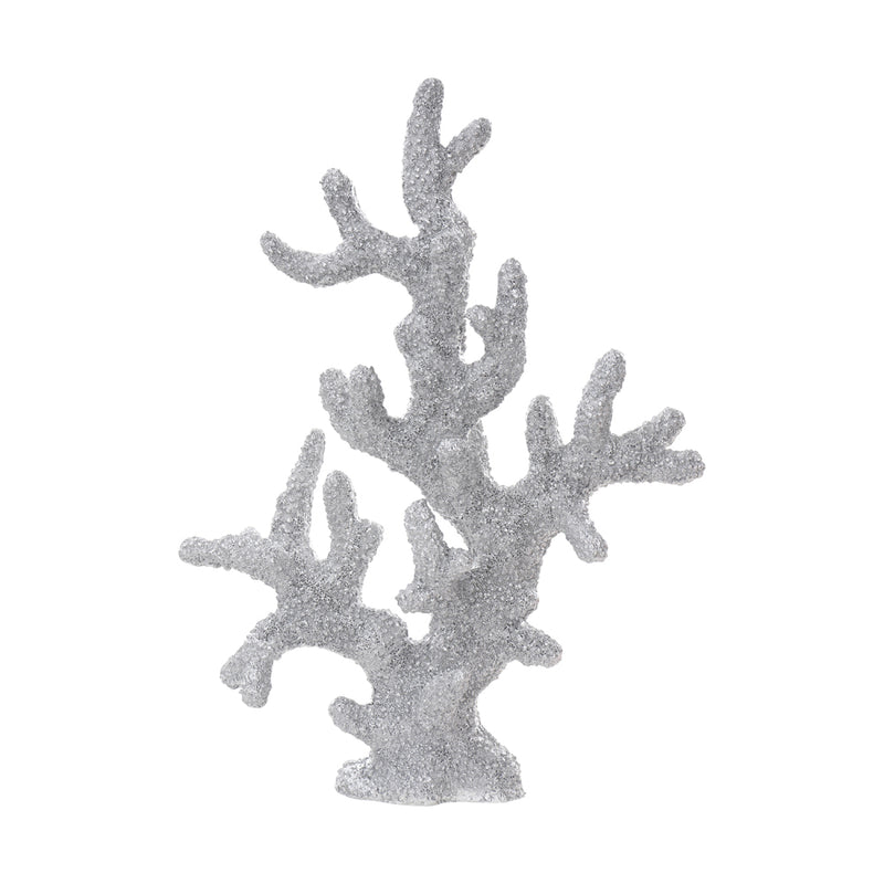 escultura de coral plateado