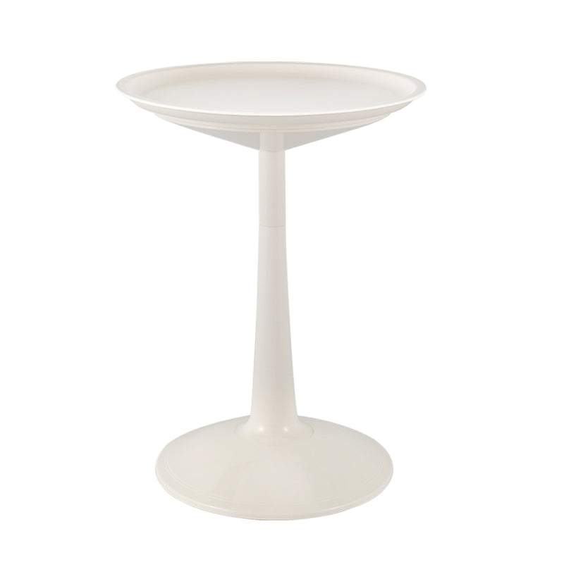 Mesa auxiliar blanca para jardín.