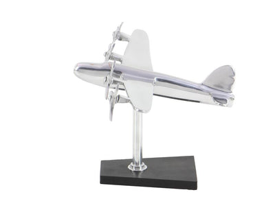 Escultura de Avión Plateada UA-1093