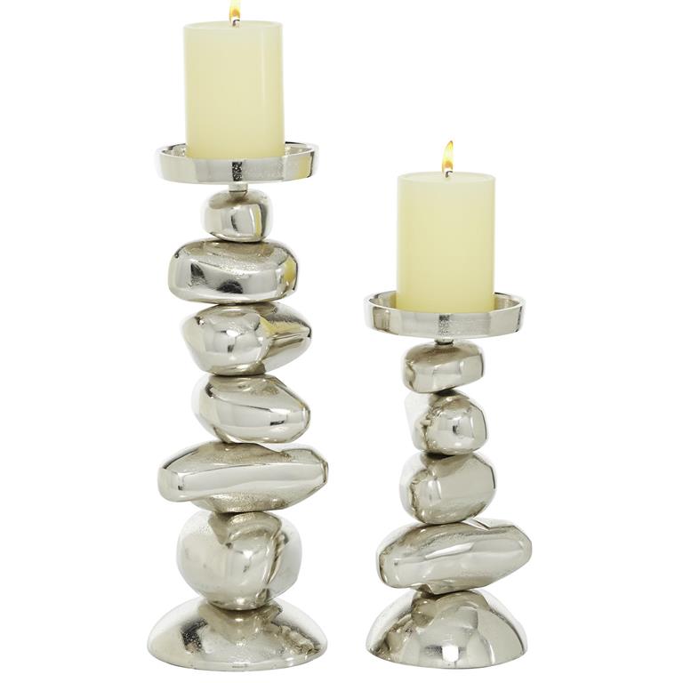 Set 2 candelabros piedras