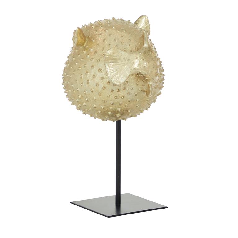 Escultura pez globo dorado UA-1513