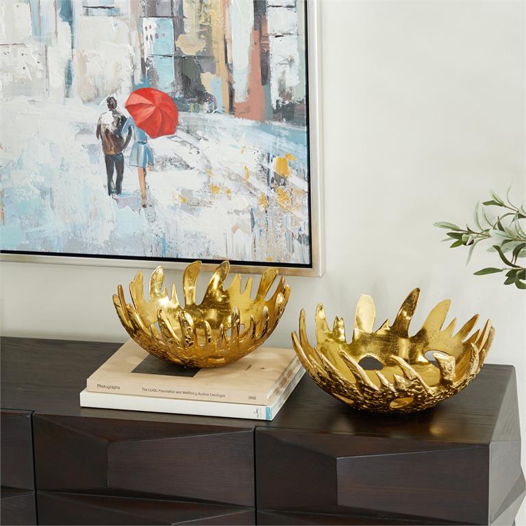 Bowl aluminio gold abstracto